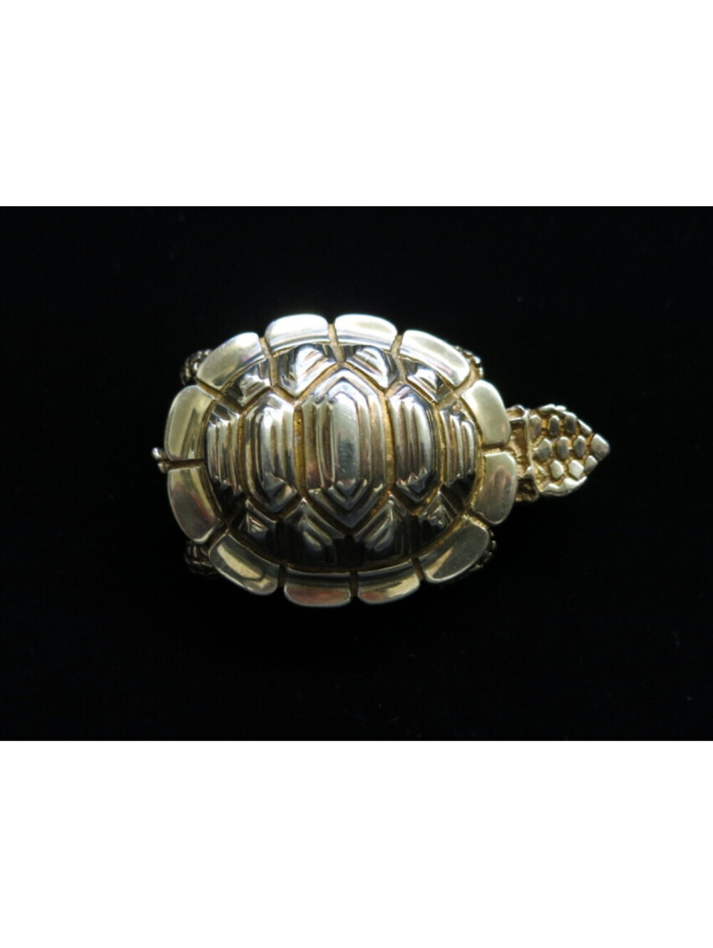 Vintage 1993 Natasha Kayn LTD Large Solid Sterling Silver Turtle Buckle gold